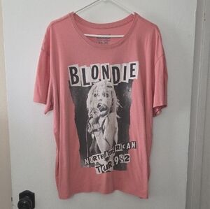 Blondie North American Tour 1982 Graphic Pink T-Shirt Size XXL
